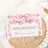 Cherry Bow Baby shower Luier Raffle Informatiekaartje