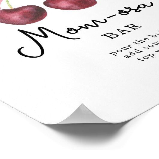 Cherry bow baby shower Momosa bar Poster (Hoek)