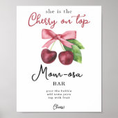 Cherry bow baby shower Momosa bar Poster (Voorkant)