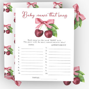 Cherry bow baby shower Naam dat liedje spel