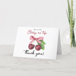 Cherry bow baby shower - Thank You Card Bedankkaart
