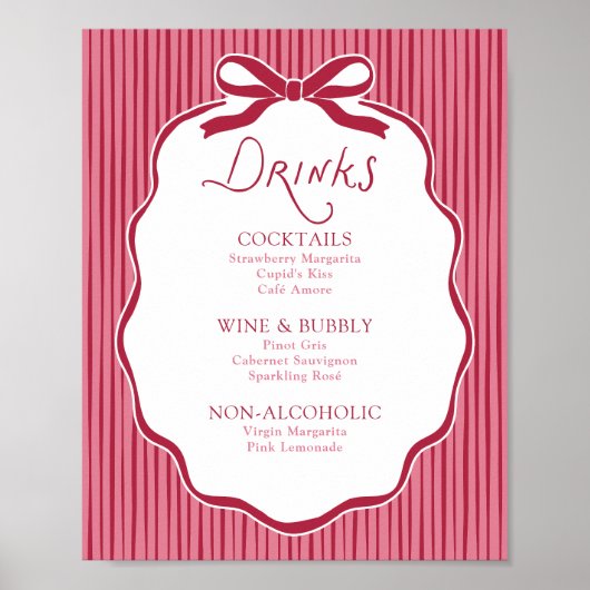Cherry Bow Frame Drinks Poster (Voorkant)