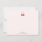 Cherry Bow Note Valentines Card Kaart (Voorkant)