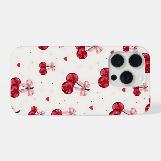 Cherry Bow Phone Case iPhone Hoesje (Achterkant horizontaal)