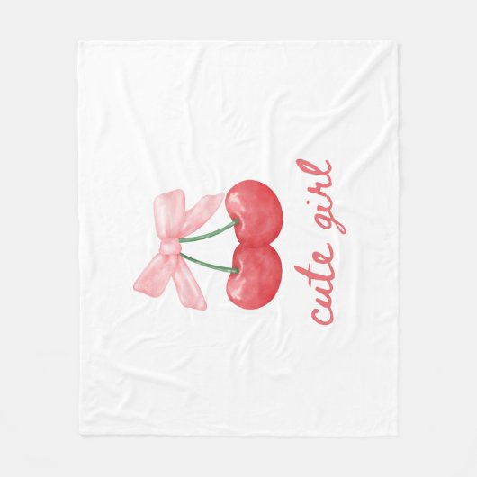Cherry Bow Schattige Girl Design Fleece Deken (Voorkant)