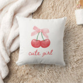 Cherry Bow Schattige Girl Design Kussen (Deken)