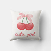 Cherry Bow Schattige Girl Design Kussen (Achterkant)