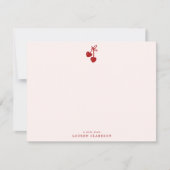 Cherry Bow Valentine’s Day Note Card Kaart (Voorkant)