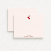Cherry Bow Valentine’s Day Note Card Kaart