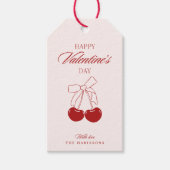 Cherry Bow Valentines Gift Tags Cadeaulabel (Voorkant)