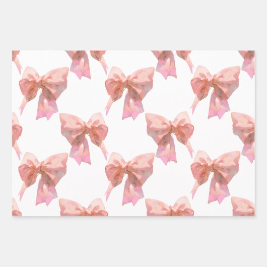 Cherry Bows Wrapping Paper Sheet Set van 3 (Voorkant 2)