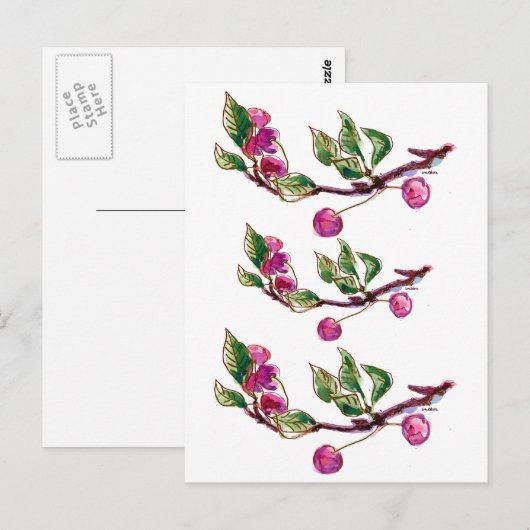 Cherry Branch Briefkaart (Voorkant / Achterkant)