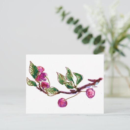 Cherry Branch Briefkaart (Staand voorkant)