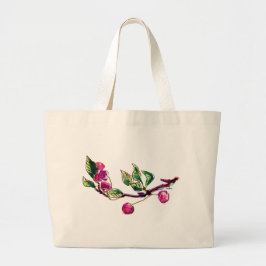 Cherry Branch en jouw naam Grote Tote Bag