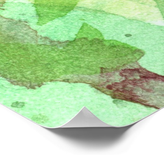 Cherry Branch op groen Poster (Hoek)