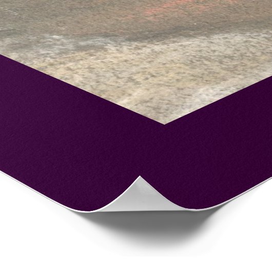 Cherry Branch op paars Poster (Hoek)