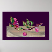 Cherry Branch op paars Poster (Voorkant)
