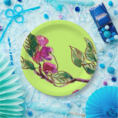 Cherry Branch over Groen door Linandara Papieren Bordje (Feest)