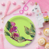 Cherry Branch over Groen door Linandara Papieren Bordje (Feest)