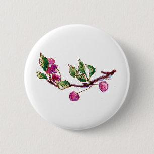 Cherry Branch Ronde Button 5,7 Cm
