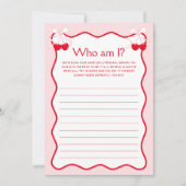 Cherry Bridal Shower Guess Who Am I Game Card Kaart (Voorkant)