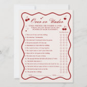 Cherry Bridal Shower Over or Under Game Card Kaart (Voorkant)
