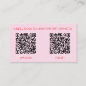 Cherry Bruiloft Gift Registry QR Code Informatiekaartje (Achterkant)