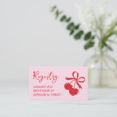 Cherry Bruiloft Gift Registry QR Code Informatiekaartje (Staand voorkant)