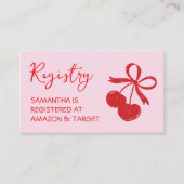 Cherry Bruiloft Gift Registry QR Code Informatiekaartje (Voorkant)
