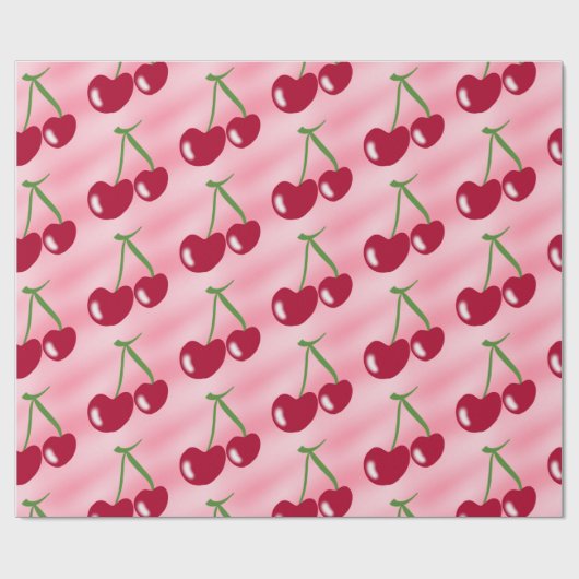 Cherry cadeau wrap rood en roze cadeaupapier (Vlak)