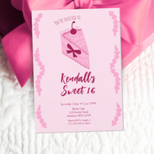 Cherry Cake Girls Sweet Sixteen Birthday Kaart