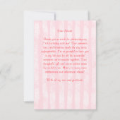 Cherry cake roze coquette boog verjaardagsfeestje bedankkaart (Achterkant)