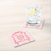 Cherry cake roze coquette boog verjaardagsfeestje  kartonnen onderzetters (Insitu)