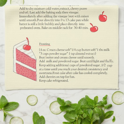 Cherry Cake Towel Theedoek (Gevouwen)