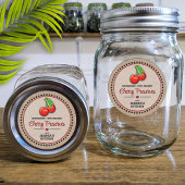Cherry Canning Jar Kraft Paper Style Label
