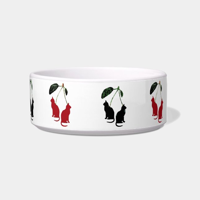 Cherry Cats Ceramic Pet Bowl Voerbakje (Rechts)