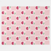 Cherry Checkerboard Delight Fleece Deken (Voorkant (Horizontaal))