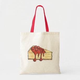 Cherry Cheesecake Cake Slice w. Cherries Canvas ta Tote Bag