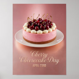 Cherry Cheesecake Day 23 april Holiday Poster