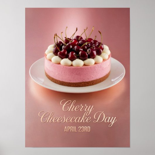 Cherry Cheesecake Day 23 april Holiday Poster (Voorkant)
