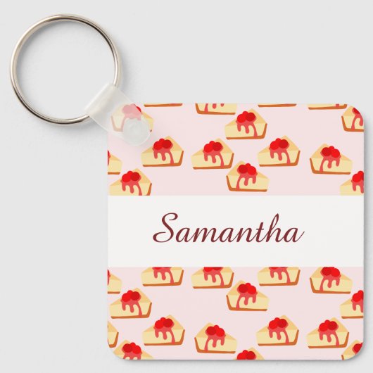 Cherry Cheesecake Dessert Sleutelhanger (Voorkant)