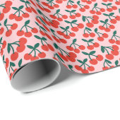Cherry Cherries Pink Cadeaupapier (Rol Hoek)