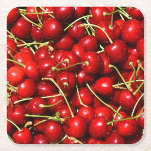 Cherry Cherries Red Kartonnen Onderzetters