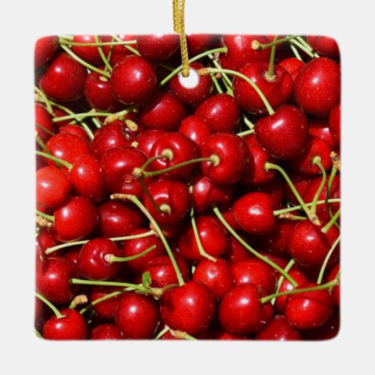 Cherry Cherries Red Keramisch Ornament (Voorkant)