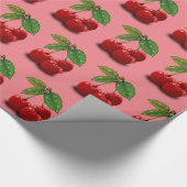 Cherry Cherry Print Retro  Gift Wrapping Cadeaupapier (Hoek)