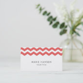 Cherry Chevron Pattern Modern Visitekaartje (Staand voorkant)