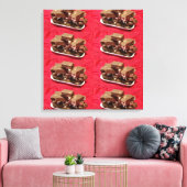 Cherry Chocolate Marshmallow Fudge Op Een Bord Canvas Afdruk (Insitu (Woonkamer))