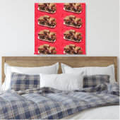 Cherry Chocolate Marshmallow Fudge Op Een Bord Canvas Afdruk (Insitu (Slaapkamer))