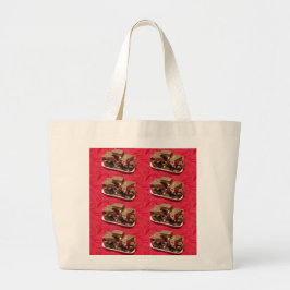 Cherry Chocolate Marshmallow Fudge op een Bord Grote Tote Bag