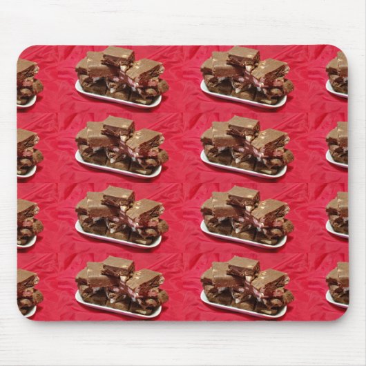 Cherry Chocolate Marshmallow Fudge op een Bord Muismat (Voorkant)
